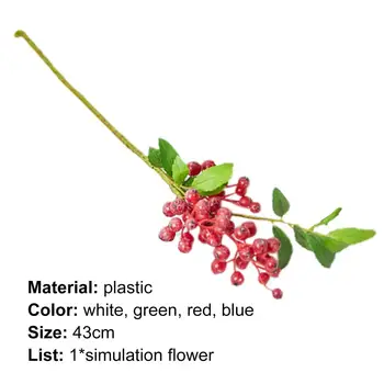 Kunstig Blomst Anti-slip Bred Anvendelse Plast Levende Berry Form Falske Blomst til Soveværelse Festival Indretning