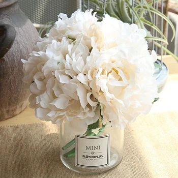 Kunstig Silke Pæoner Blomster Hvide Bryllup Home Decor Buket Pæon Falske Blomster til Bruden Falske Blomst Faux Stue