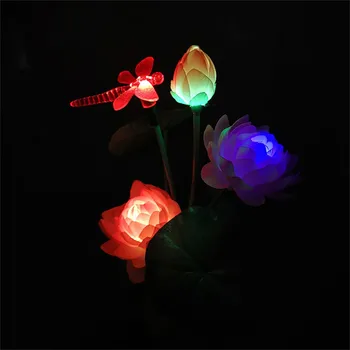 Kunstig Sol Lotus Græsplæne Lampe Blomst Lys Haven Blomster Bush Landskab Belysning Nat Lysende Lampe Suncatcher