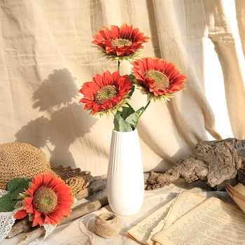 Kunstige Blomster Falske Solsikke Høj Kvalitet, Ikke-vævede Tekstiler home decor Bondegård Afrikanske Indretning Bondegård Thanksgiving
