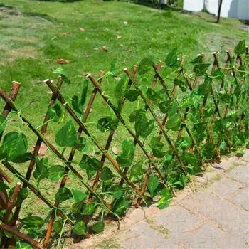 Kunstige Faux Grønne Blade Hedge Hjem Hegn Vin til Husholdnings-Haven Indretning
