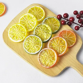 Kunstige Frugter Plast Simulering Falske Gul Grøn Citron til Bryllup Hjem Haven Køkken Dekoration og Festlig Party Supplies