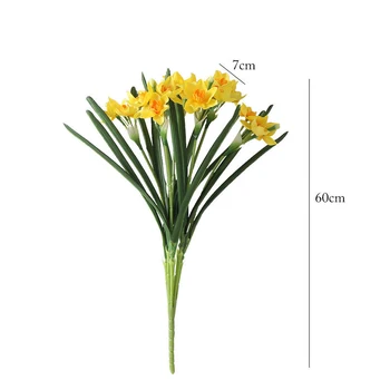 Kunstige Påskelilje Narcissus Buket Silke Blomster til Hjemmet Tabel Bryllup Dekoration Falske Blomst Falder Dekorationer