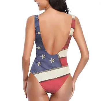 Kvinder 2021 Eksotiske Bikinier Patriotiske Amerikanske Flag Gobelin Kvinder Badedragt One Piece Bikini R333 Kvinder badedragt Badedragt