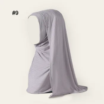 Kvinder Blød Bomuld, Hamp Sjal Lange Tørklæder Wrap,Store Muslimske Hoved Tørklæde Bløde Rejse BreathableTurban Uafgjort Hair Wrap Crinkle Hijab