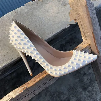 Kvinder high heels i ægte læder af høj kvalitet, sexet 10cm 12cm tynd hæl pumper punkt tå fest bryllup kvinder pumper sko
