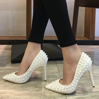 Kvinder high heels i ægte læder af høj kvalitet, sexet 10cm 12cm tynd hæl pumper punkt tå fest bryllup kvinder pumper sko