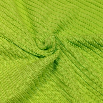 Kvinder Langærmet Rullekrave Sweater Ribbet Strikket Bodycon Afgrøde Top Selvlysende Neon Grøn Fast Pullover T-Shirts