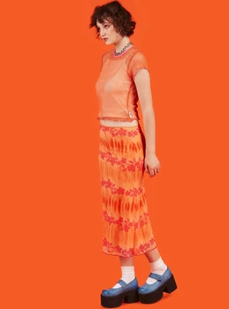 Kvinder Nederdel med blomsterprint Lyse Farver Boheme-Stil, Casual Sommer Tøj Strand