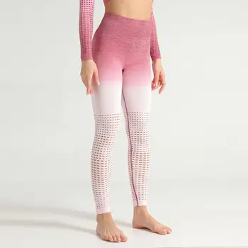 Kvinder Problemfri Træning Gradient Sport Pink Leggings Kvinder Sexet Tøj Yoga Jeggings Trænings-Og Motionscenter Legging Tøj Sweatpants