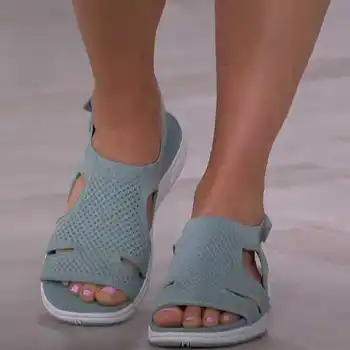 Kvinder Sandaler Sommer Casual Sko Soild Farve Platform Sandalias Slip-On Chaussure Femme Stranden Kvinder Casual Sko til Kvinder 2021