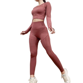 Kvinder Sexy Backless Yoga Cropped Toppe Push Up Træning Sports Bukser Med Høj Talje, Der Kører Trænings-Og Leggings Sæt Yoga Passer Til Fitness Wear