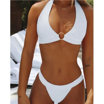 Kvinder Sexy Bikini To-Delt Badedragt 2019 Solid Badetøj Lav Talje Brasilianske Badedragt Sommer Bikini Sæt Strand Slid Biquini