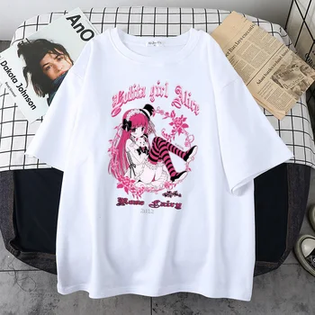 Kvinder Tshirt søde Pige Print Streetwear Overdele Tee kortærmet T-Shirt Hip Hop Tøj Harajuku Kawaii vintage t-shirt størrelse