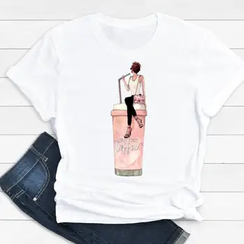 Kvinder Tøj Tegnefilm Mujer Camisetas badeferie om Sommeren Print Mode kortærmet Tshirt Kvindelige Tee Top Grafisk T-shirt