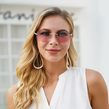 Kvinders Mode Solbriller Rammeløse Online Celebrity Solbriller Kvinder er Tidevandet Lille Frame Trim Damer Solbriller