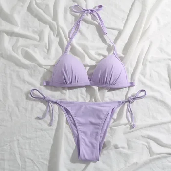 Kvinders Mode Solid Farve Sexet Tape Backless Bikini Badedragt Perfekte Valg For Smuk Dame Traje De Baño