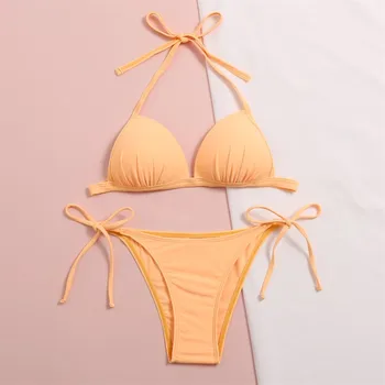 Kvinders Mode Solid Farve Sexet Tape Backless Bikini Badedragt Perfekte Valg For Smuk Dame Traje De Baño
