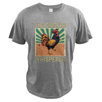 Kylling Whisperer Vintage T-Shirt, Bomuld, EU-Size Åndbar Høj Kvalitet Blød Sommer Tee Toppe