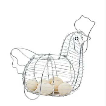 Kylling Æg Kurven Indehaveren Innovative Store Metal-Wire Høne Formet Køkken Opbevaring Kurv, Rack Indretning