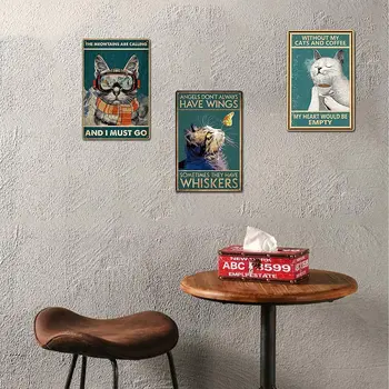 Kæledyr Hjem Tilbehør til Udsmykning Tin Tegn Gamer Værelses Metal Plader Katte Indretning til Køkken Vintage Væg Plakater, Film Plakat