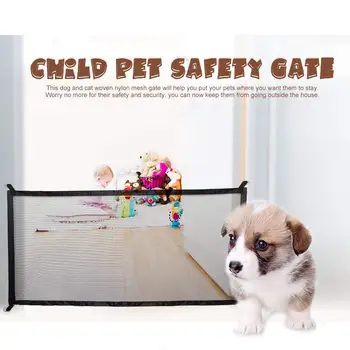 Kæledyr Hund Barriere Hegn Bærbare Folde Hund Gate Åndbar Mesh Isoleret Hegn Sikkerhed Hunde Til Gate Pet Magic Forsyninger