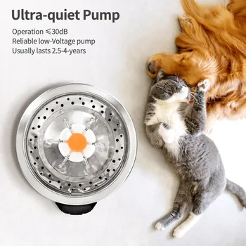 Kæledyr Kat Hund Intelligent All-Stål Vand Dispenser Elektriske Cirkulerende Vand Flow Bælte, LED Lys Pet Vand Fodring af Forbrugsstoffer