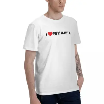 Kærlighed Akita Tank Top Graphic Tee Mænd ' s Basic kortærmet T-Shirt Sjove Toppe