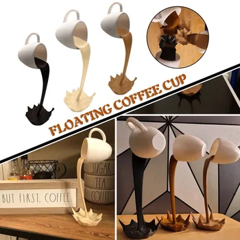 Køkken Dekoration Spilde Magic Hælde Flydende Spilde Kaffe Kop Skulptur Splash Kreative Desktop Indretning For Coffee Shop