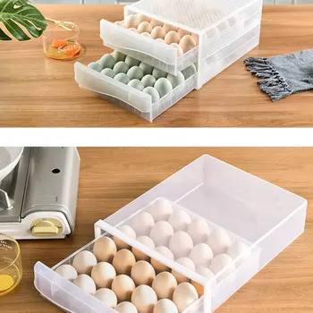 Køkken Køleskab Opbevaringsboks Til Opbevaring Af Æg Box Rektangulær Gennemsigtige Rum Æske Med Låg Æg Box