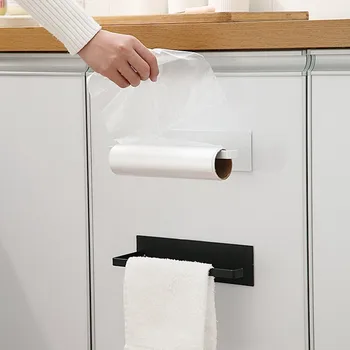 Køkken Selvklæbende Rulle Rack Køkkenrulleholder Væv Bøjle Rack Moderne Til Badeværelse Holde Fast På Væggen Toilet Papir Stativer