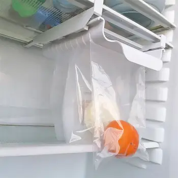 Køleskab Hængende Storage Rack Hængende Opbevaring Med Klip, Glidende Bakke, Jernbane For Fødevarer Taske Gennemsigtig Køleskab Oplagring Bin Beholdere