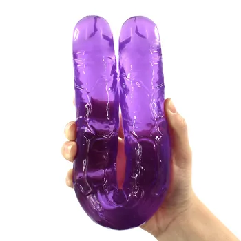 Lange Jelly Realistisk Dildo Dobbelt Endte Fleksibel Dildo Stor Penis For Kvinder Dobbelt Hoved Dildo Masturbator Sex Legetøj For Lesbiske