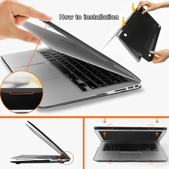 Laptop Case til Apple Macbook Air 13/11/MacBook Pro 13/15 Inch Hard Shell Beskyttende Hylster + Keyboard Cover + skærmbeskytter