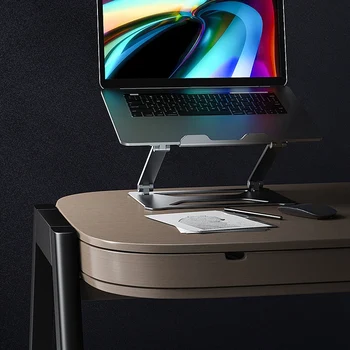 Laptop Stand til MacBook Pro Air Bærbare Aluminium Sammenklappelig Dobbelt Højde Stigning Bærbare computer Stå Desktop Holder til PC