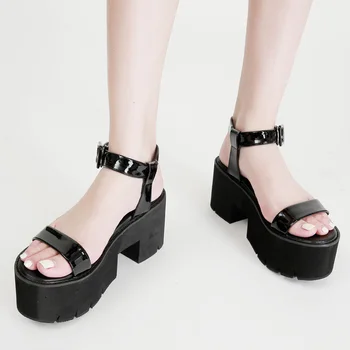 Large Size (34-40 Damer, Sandaler Om Sommeren Nye Mode Til Alle-Match Europæiske Og Amerikanske Stil Platform Højhælede Sandaler