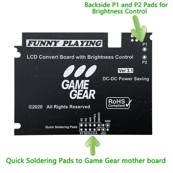 Lavt Strømforbrug GG V3.1 Fremhæve LCD-Skærm Kit Reservedele til Sega Game Gear