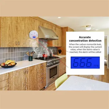 LCD-Kulilte-Detektor Alarm CO Gas Advarsel Sensor Alarm Monitor Tester Home Security Kulilte Smart Sensor