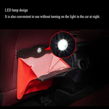 LED Bil Arrangør Bagsædet opbevaringspose Magnetiske Auto Trash Holder til Mitsubishi ASX Outlander Lancer Evolution Pajero Eclipse