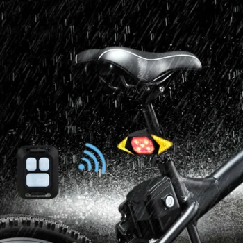 LED Cykel Lys USB Smart Indikator Cykel Bageste Hale Laser blinklys Lys Trådløse Fjernbetjening Cykling Sikkerhed blinklys Lys