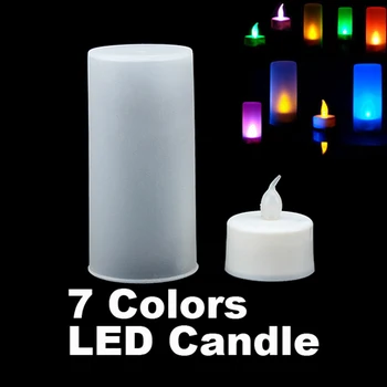 LED Elektroniske farveskift Flicker Candle Light Home Party Indretning FEA889