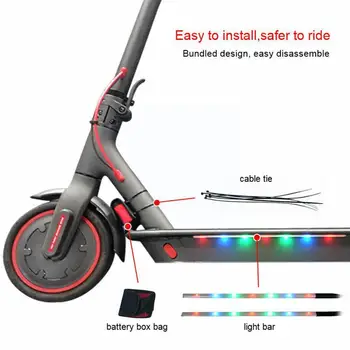 LED Lys Strips El-Scooter Skateboard Nat Sikkerhed U1D4 Dekorative Cykling Lommelygte LED Strip Sammenklappelig Q5Y1