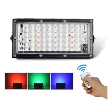 LED Projektør 50W RGB farveskift Spotlight Have Lampe Belysning Led Reflektor Projektører Udendørs Belysning Sikkerhed