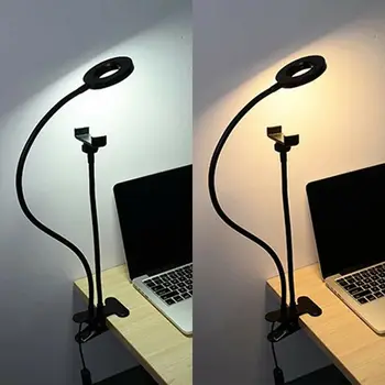 LED Selfie Ring Lampe Med Stativ telefonholder, Kulde Varme Dæmpbar Fotografiske Ringlight Til Mobiltelefon Live Stream Lys