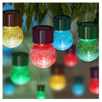 LED Solar Nat Lys Knæk Bolden Glas, der Ønsker Lampe flerfarvet Udendørs Have Tree Dekoration Lys, julepynt