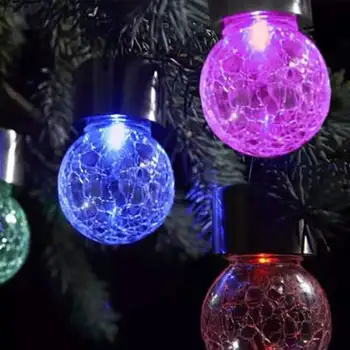 LED Solar Nat Lys Knæk Bolden Glas, der Ønsker Lampe flerfarvet Udendørs Have Tree Dekoration Lys, julepynt