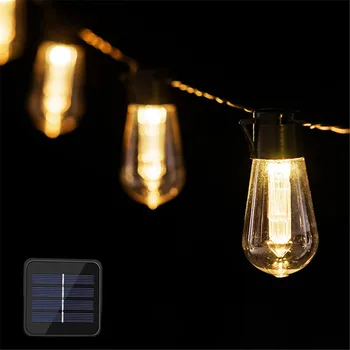 LED Solar String Lys Udendørs Dekoration Pære IP65 Vandtæt Gårdhave Lampe Ferie Krans til køkkenhave Møbler