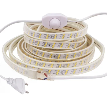 LED Strip 220V 2835SMD Dæmpbar Fleksibel LED-Lampe 180LEDs/m Udendørs Vandtæt LED Strip Light Tre Rækker Super Lyse Led-Bånd