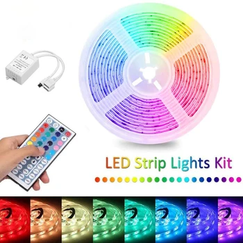 LED Strip Lights 32.8 Ft 10m med 44 Nøgler IR Fjernbetjening Fleksibel farveskift RGB 5050 300 Led Lys Strips Kit til Hjemme-Belysning