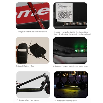 LED Strip Lommelygte Bar Lampe Til Xiaomi M365 El-Scooter Skateboard Sikkerhed Advarsel Night Light Nye Ankomst